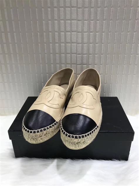 chanel womens slip on shoes|chanel espadrilles retail price.